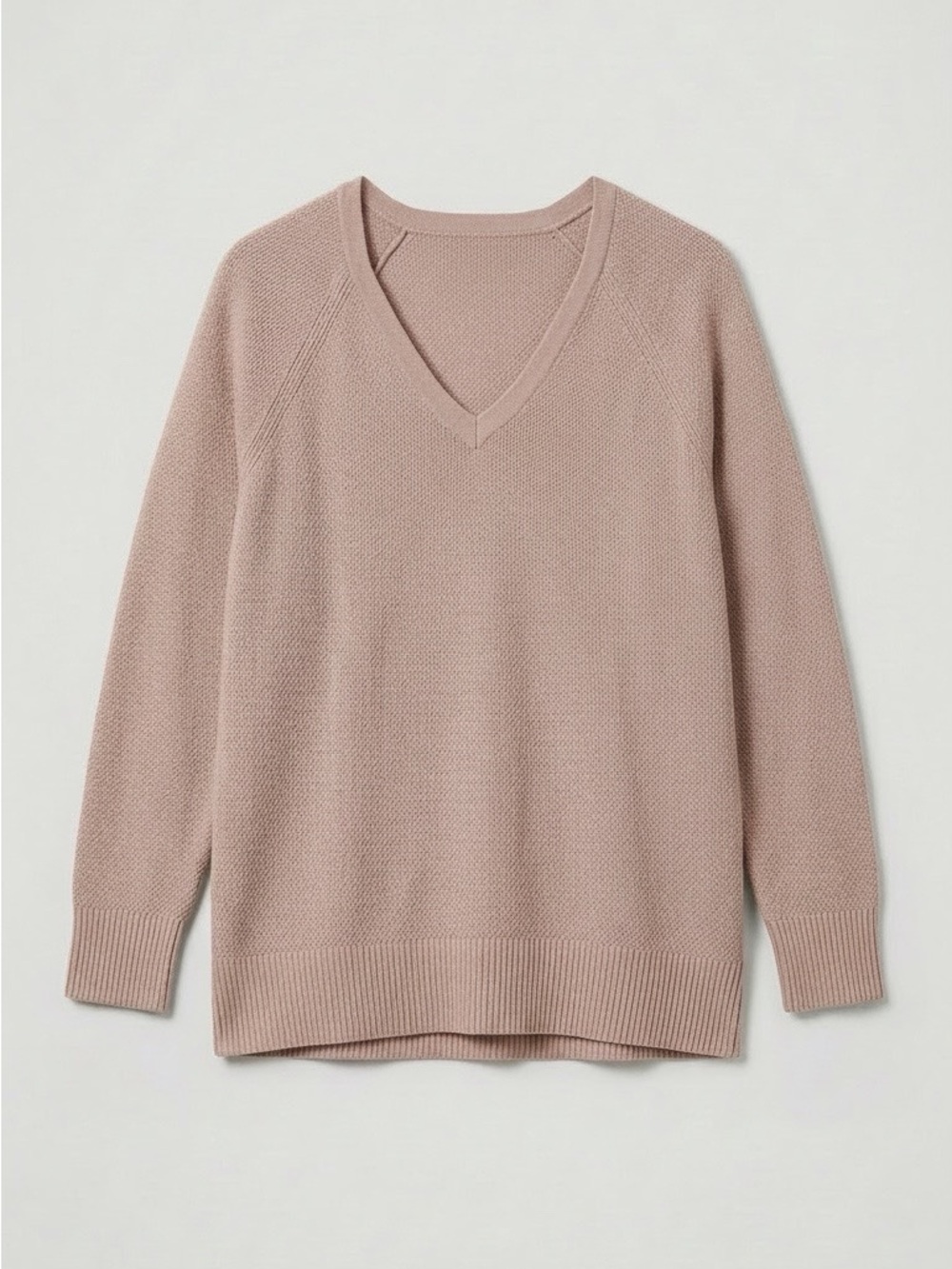 Women’s V-Neck Knit Sweater in Dusty Rose